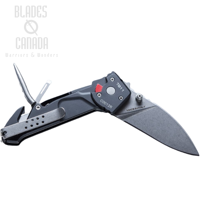 Extrema Ratio T911 Folding Knife, N690 Stonewash, Aluminum Black